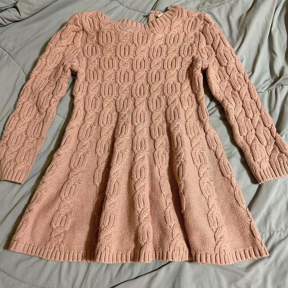 NWOT Pink Cable Knit Sweater Dress
